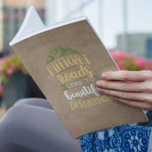 blank lined notebook for journaling travel or hiking adventures